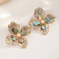 Abalone Flower Earrings — Grey Abalone