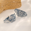 Beaded Fan Earrings — Mist Blue