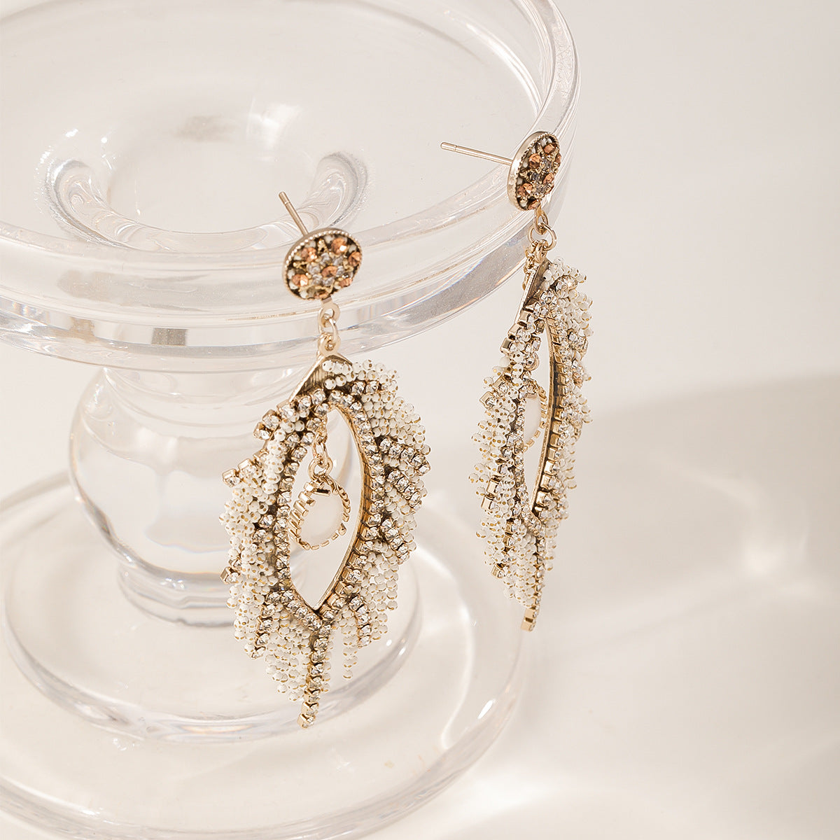 Beaded Leaf Earrings