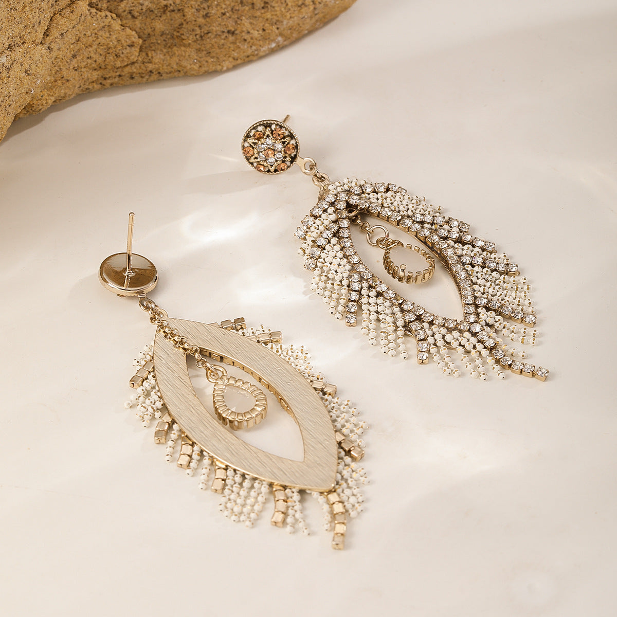 Beaded Leaf Earrings