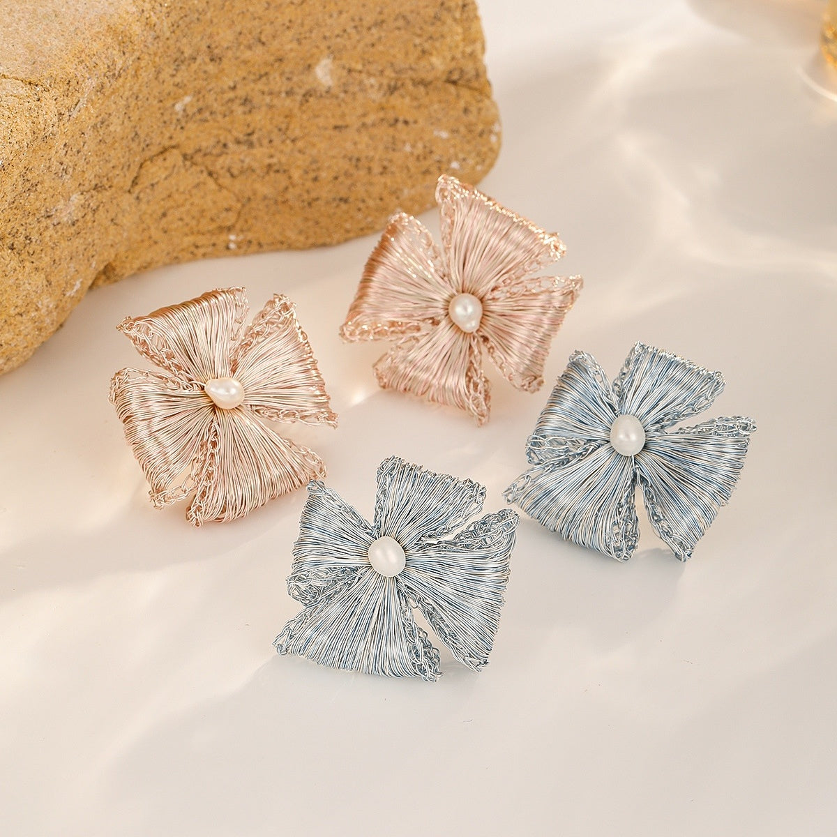 Bow Flower Studs, all styles