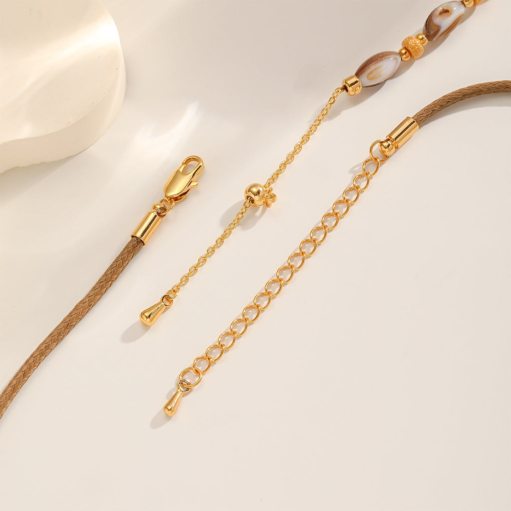 Cord & Shell Set — clasp and extender chain