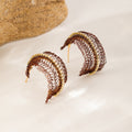 Crescent Mesh Hoops — Russet