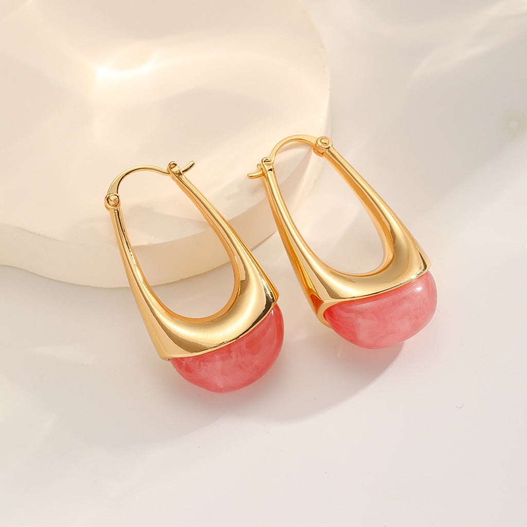 Dipped Resin Hoops — Coral