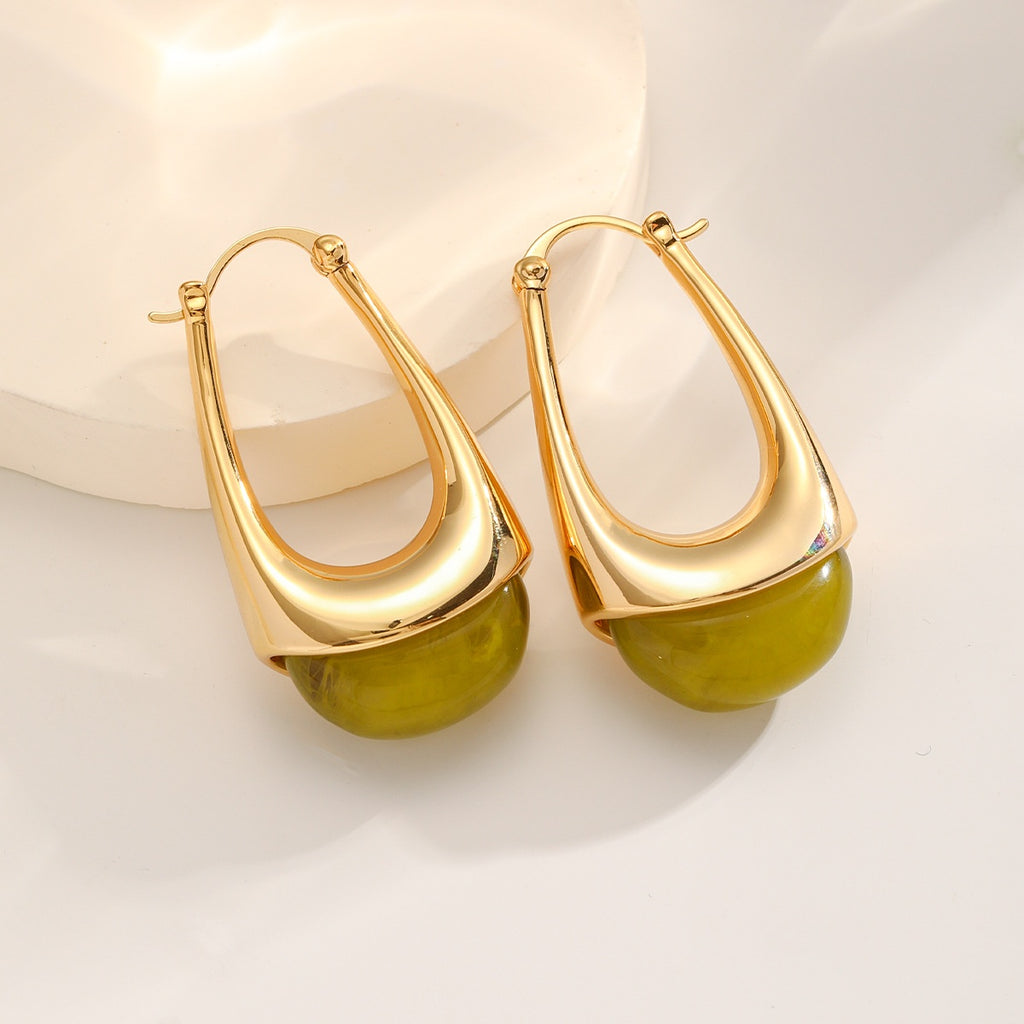 Dipped Resin Hoops — Olive