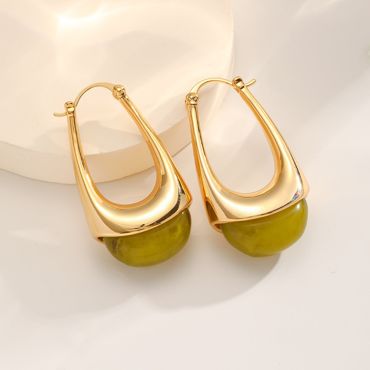 Dipped Resin Hoops — Olive