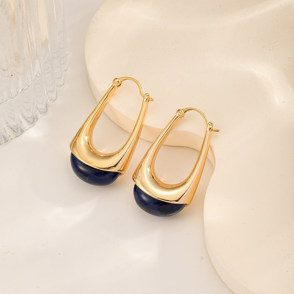 Dipped Resin Hoops — Navy