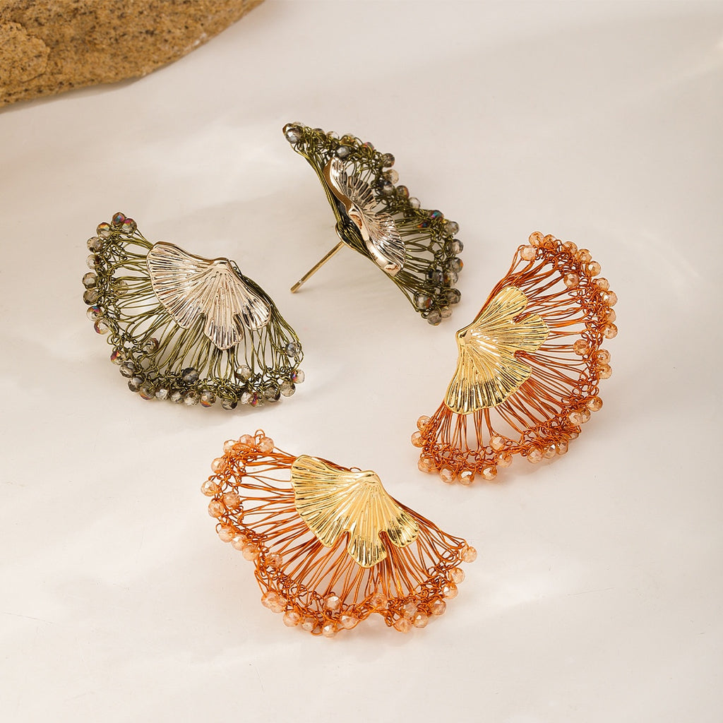 Ginkgo Fan Studs, all colors