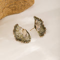 Ginkgo Fan Studs — Olive