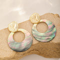 Gray Shell Disc Earrings — Gray Shell