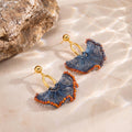 Indigo Fan Earrings