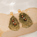 Kelp Leaf Earrings — Olive