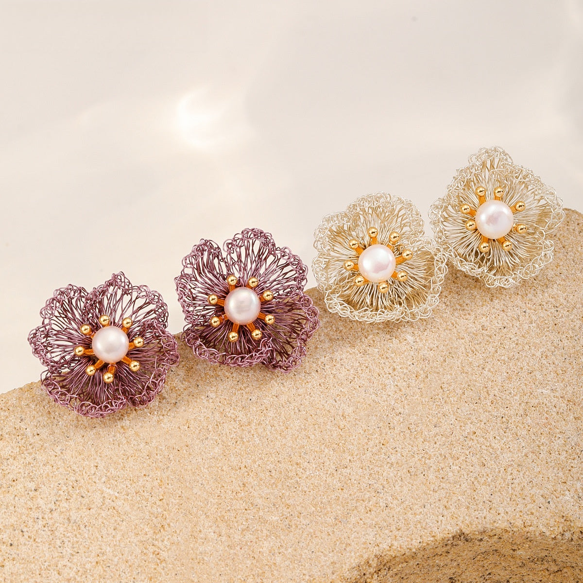 Little Flower Pearl Studs, all styles