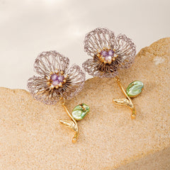 Mauve Stem Flower Studs