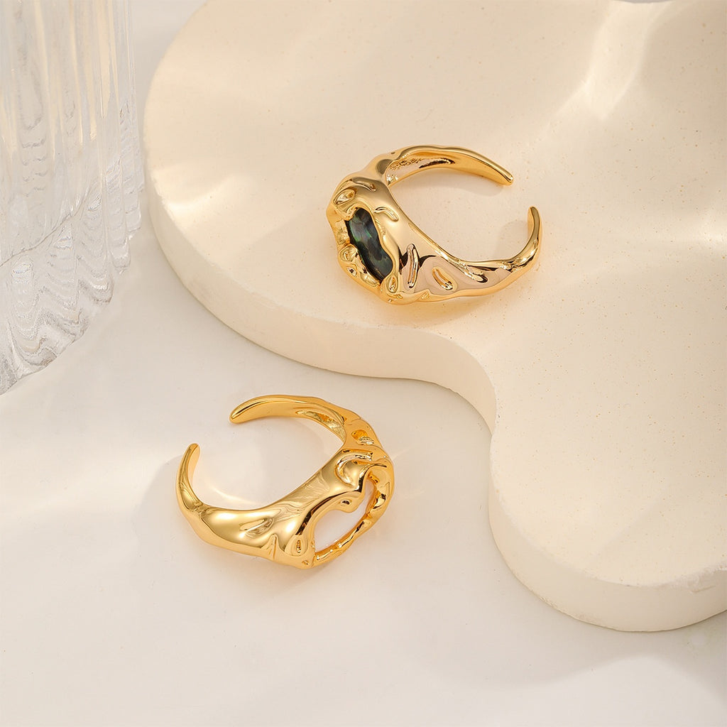 Molten Shell Ring, all colors, side view
