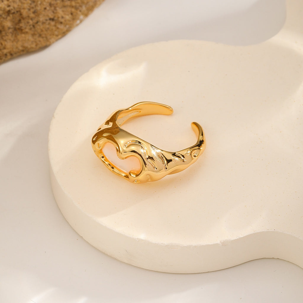 Molten Shell Ring — White Shell