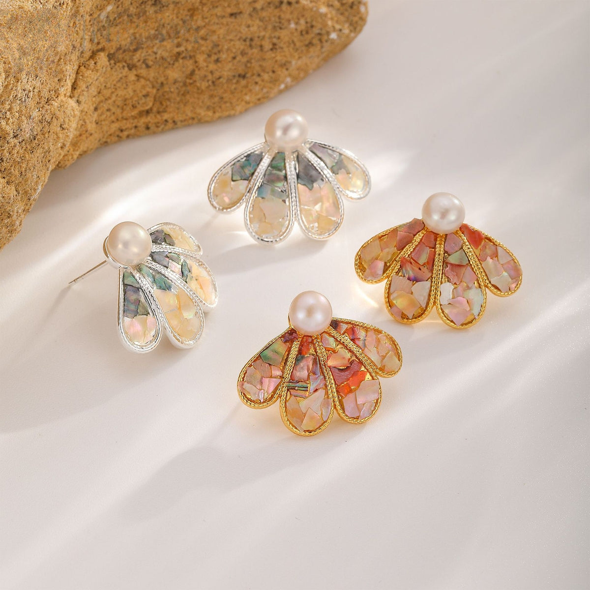 Mosaic Shell Studs, all styles