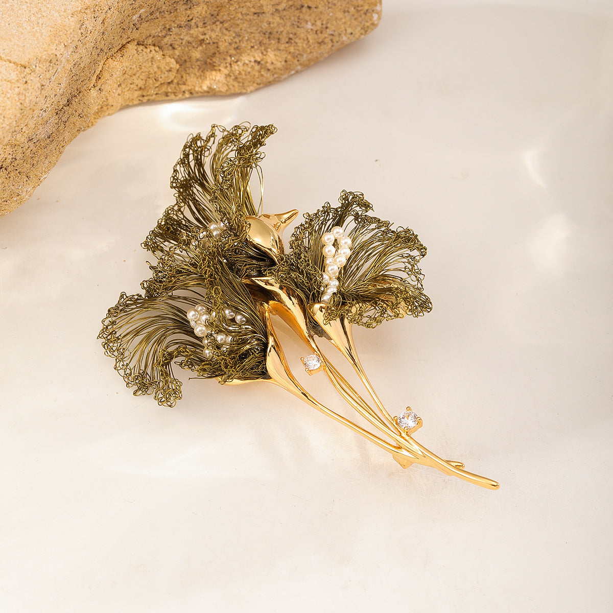 Olive Calla Brooch