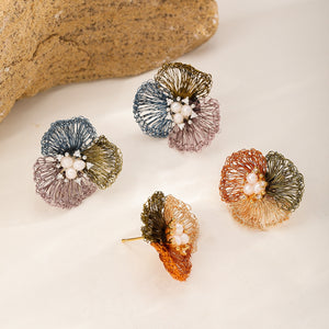 Patchwork Flower Studs