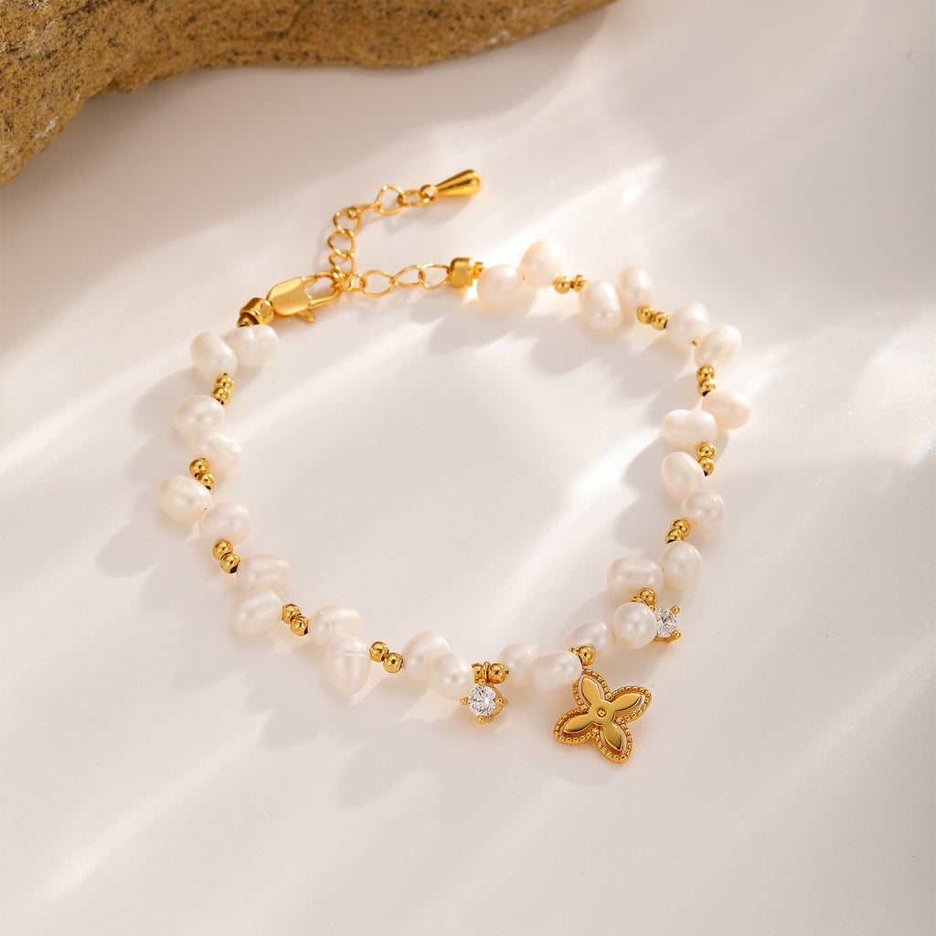Pearl Charm Bracelet — Butterfly