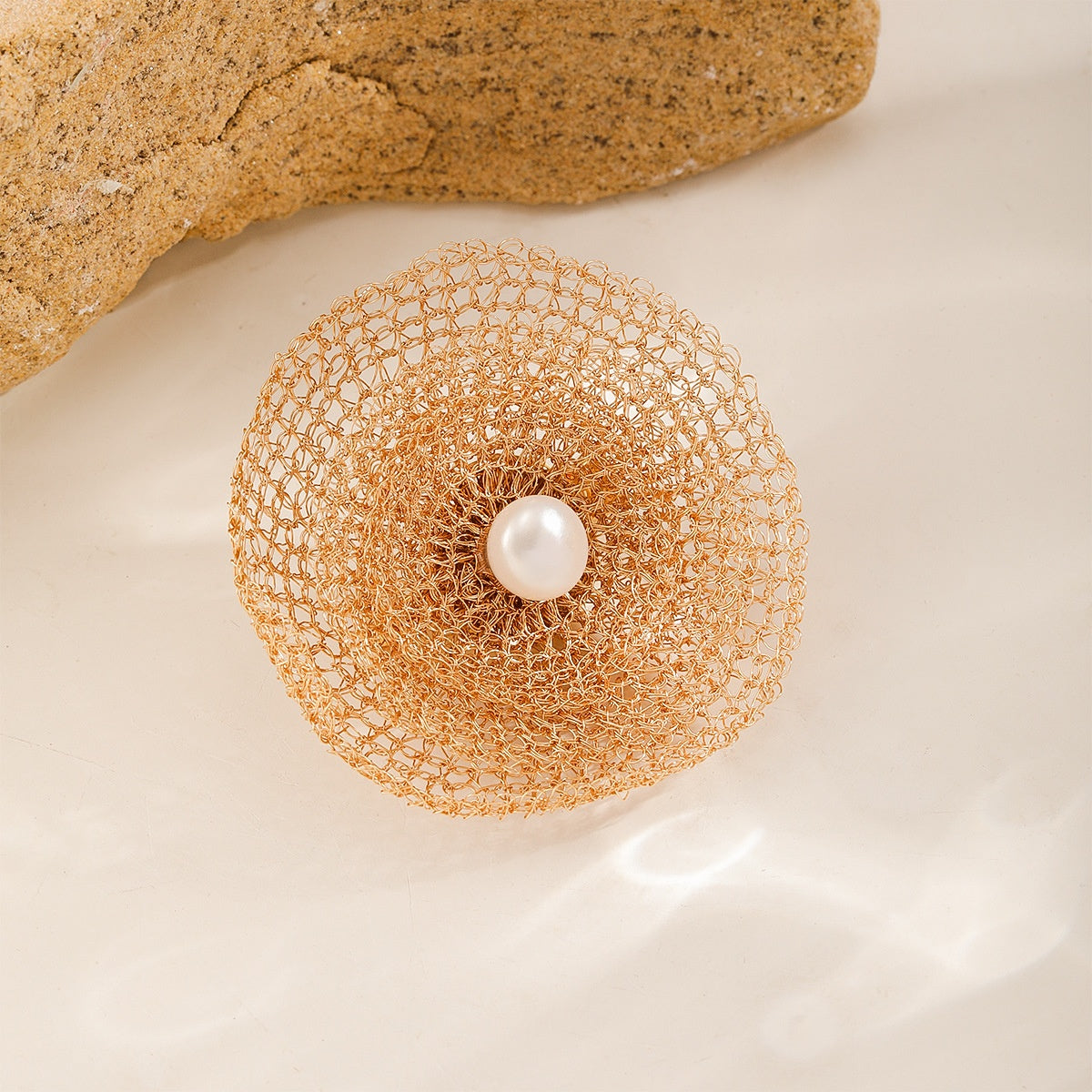 Pearl Nest Brooch — Rose Gold
