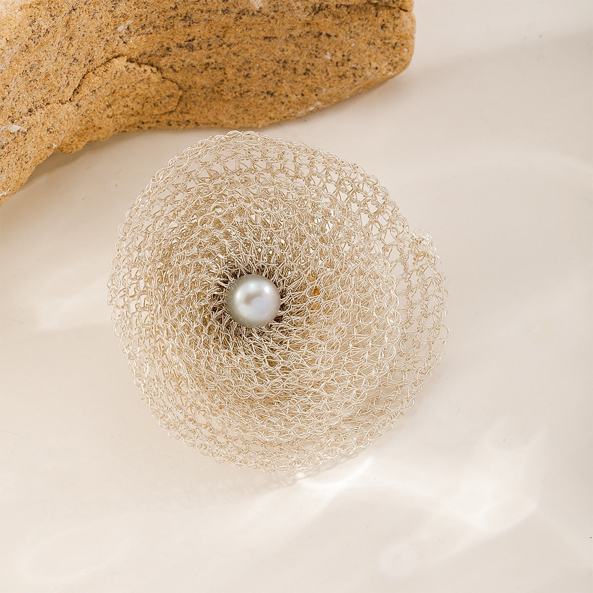 Pearl Nest Brooch — Silver