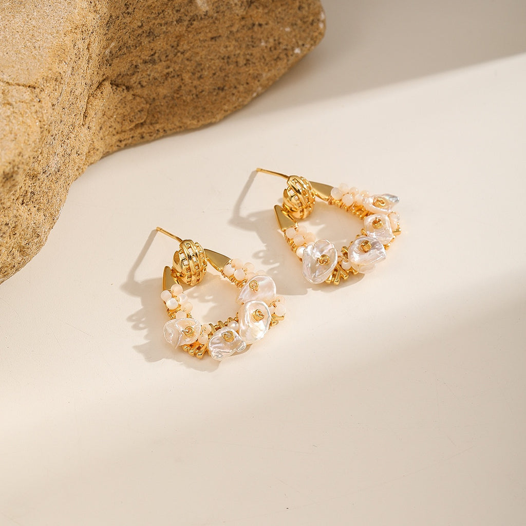 Pearl & Nugget Set — Hoop Earrings