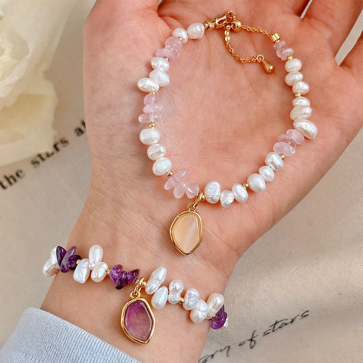 Pearl & Stone Bracelet, all styles