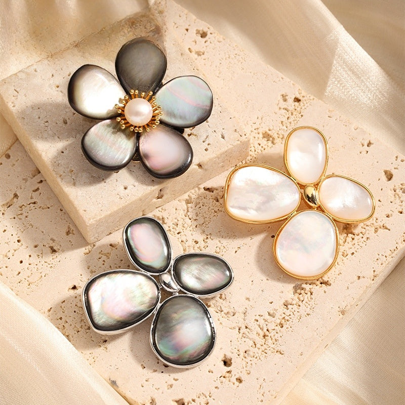 Shell Petal Brooch, all styles