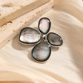 Shell Petal Brooch — Smoke & Silver