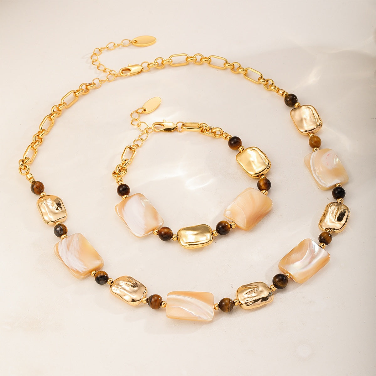 Shell Tile Set — Necklace and Bracelet