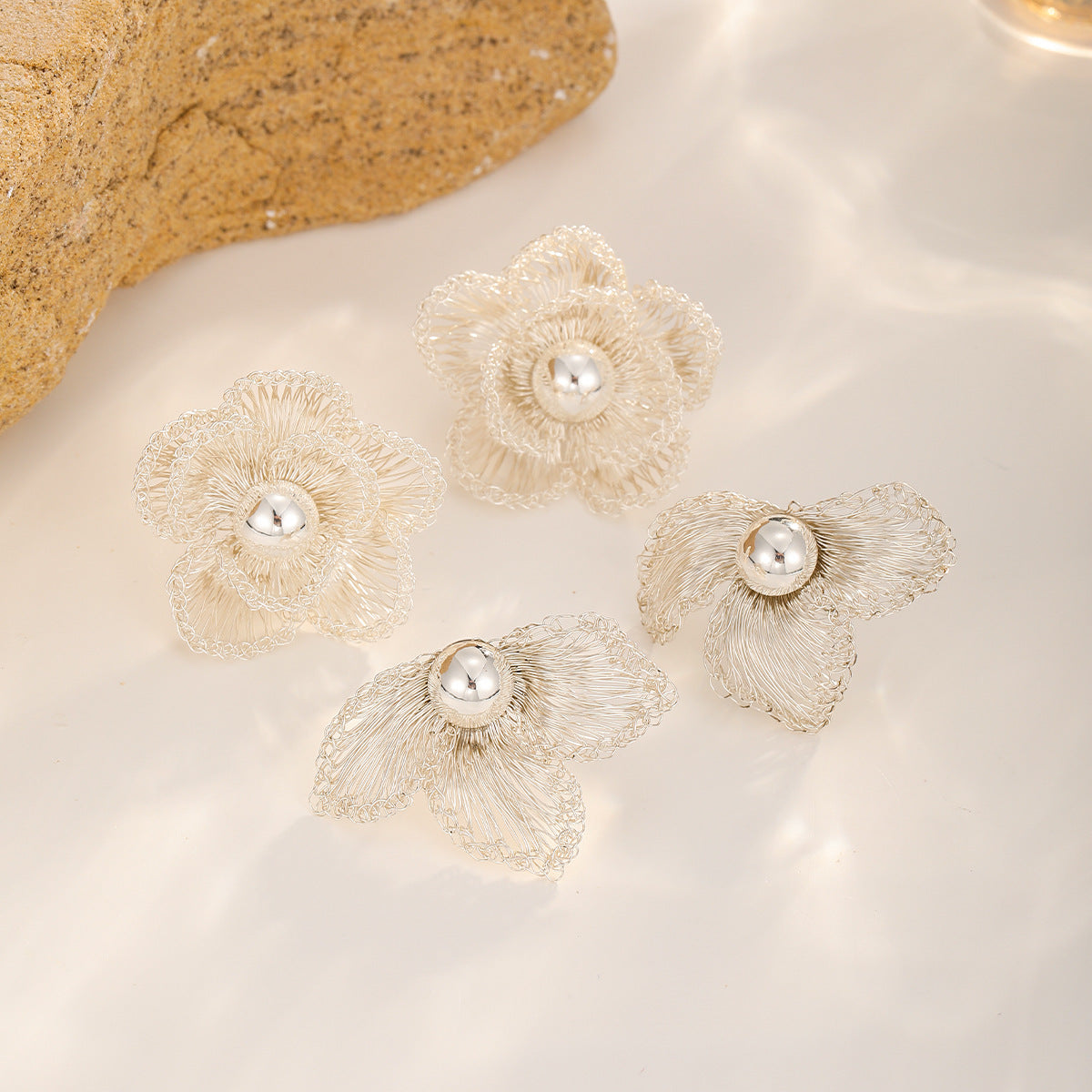 Silver Blossom Studs, all styles
