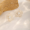 Silver Blossom Studs — Round Bloom