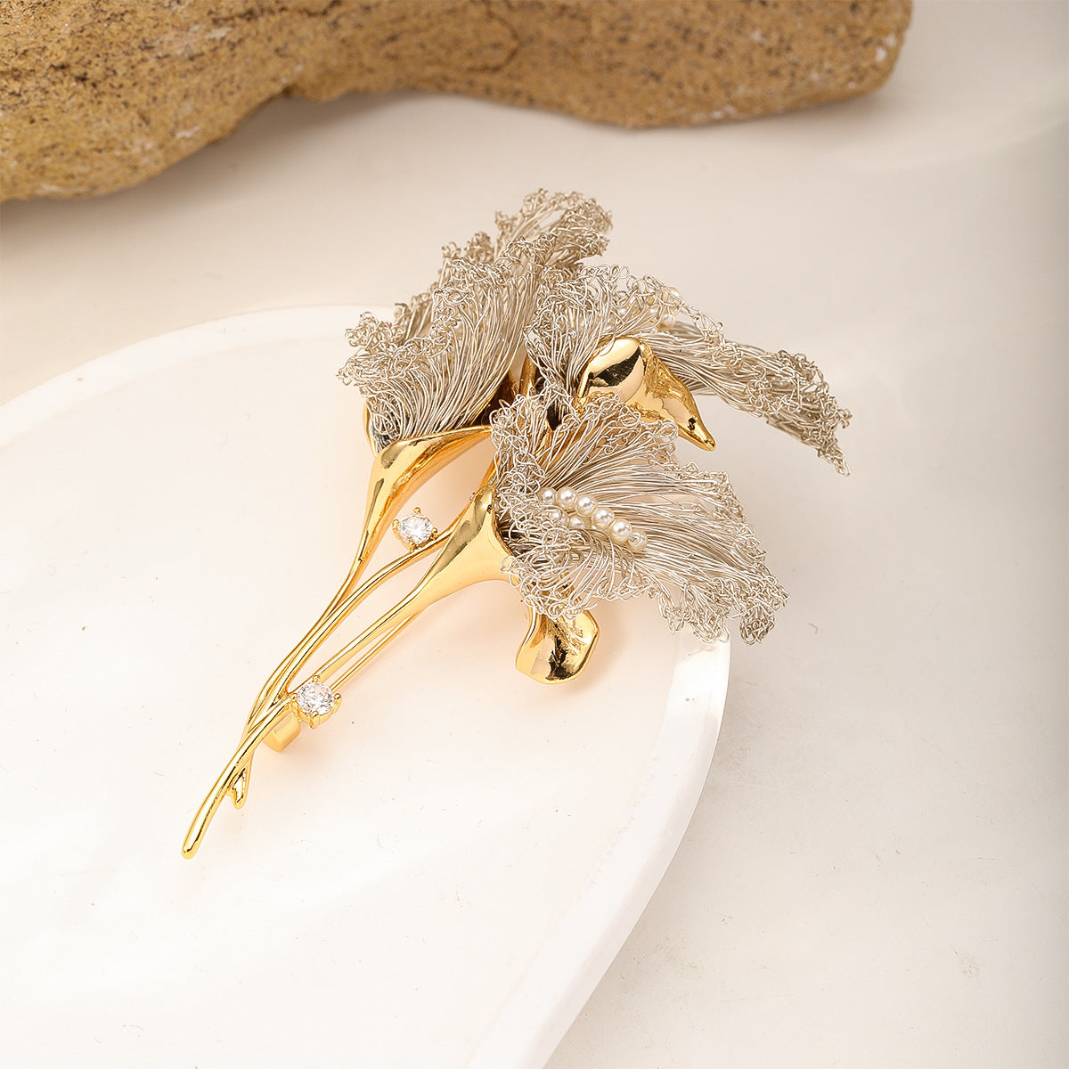 Silver Calla Brooch