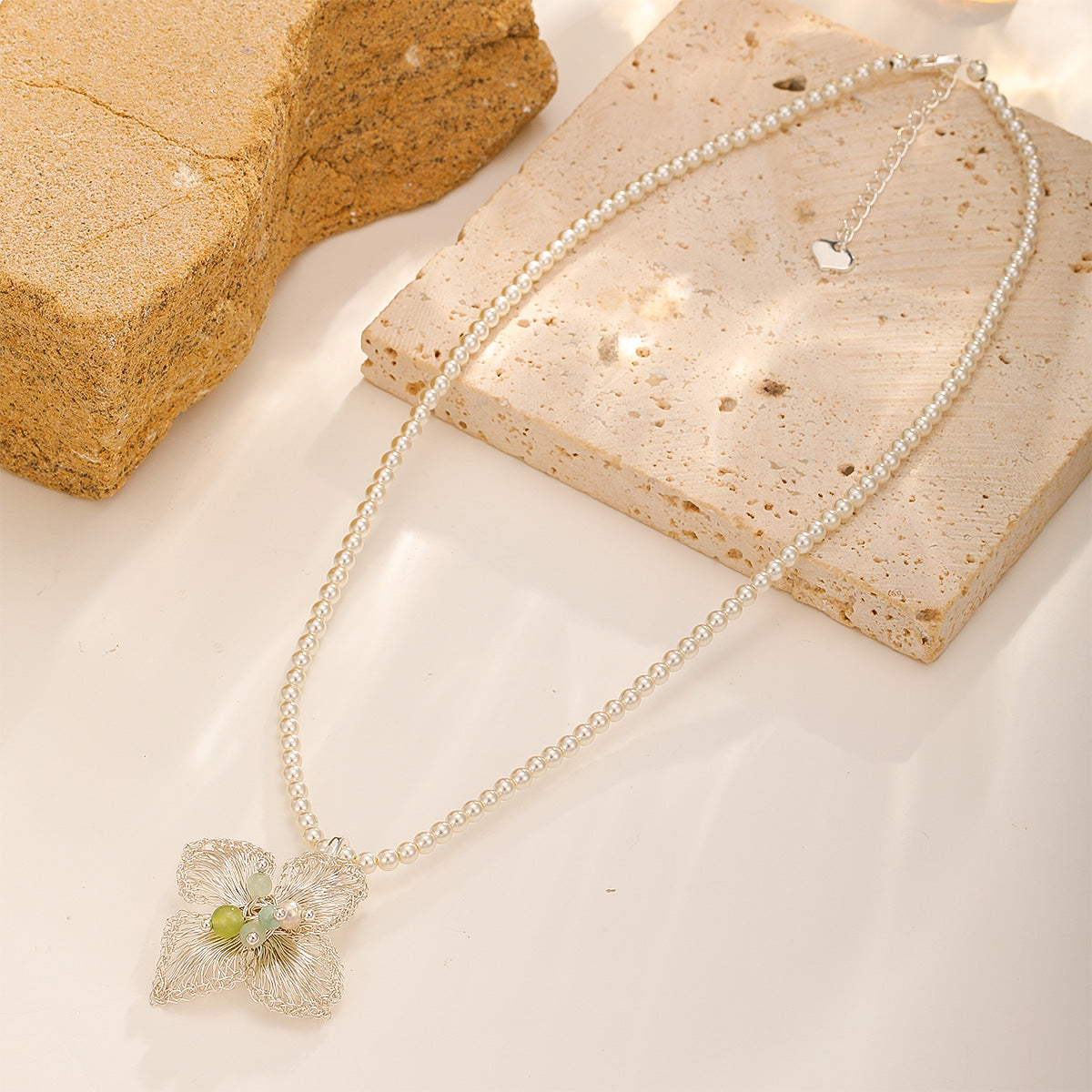 Silver & Green Flower Set