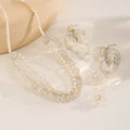 Silver Leaf & Pearl Set