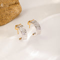 Silver Pavé Hoops — Silver & Gold