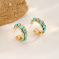 Stone Chip Hoops — Teal Blue