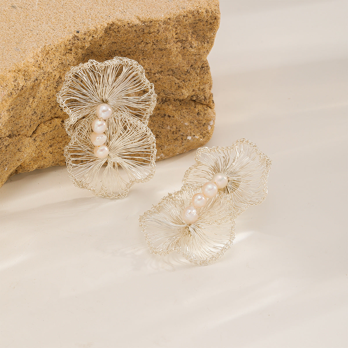 Twin Bloom Pearl Earrings