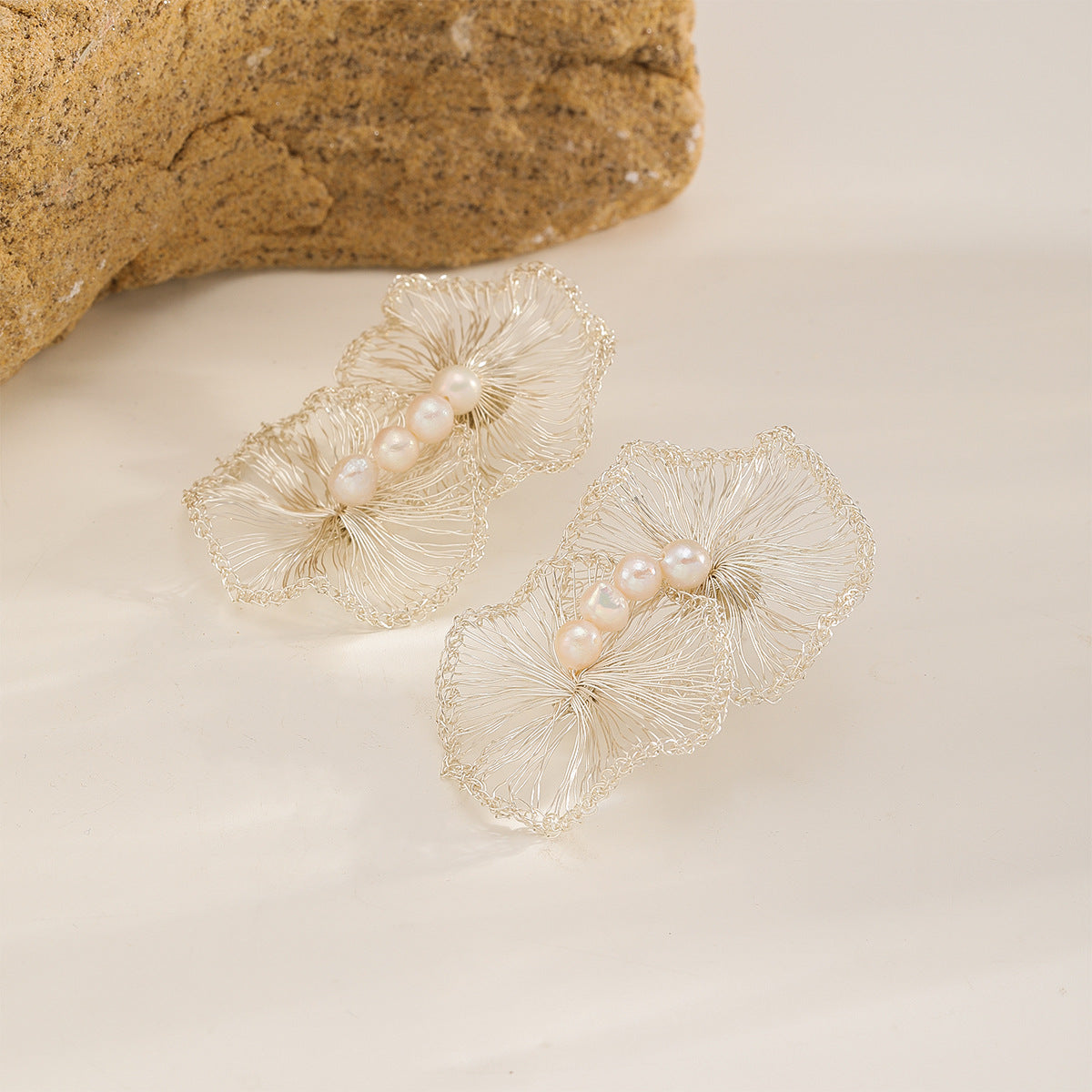 Twin Bloom Pearl Earrings