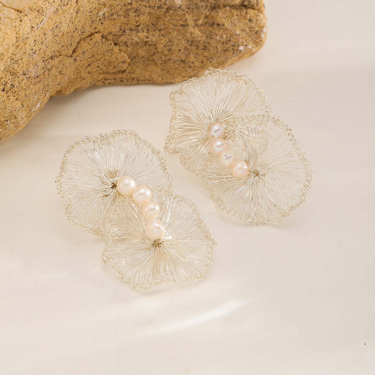 Twin Bloom Pearl Earrings