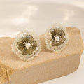 Two-Tone Pearl Flower Studs