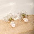 Wildflower Stud Earrings — Baroque Pearl Drop