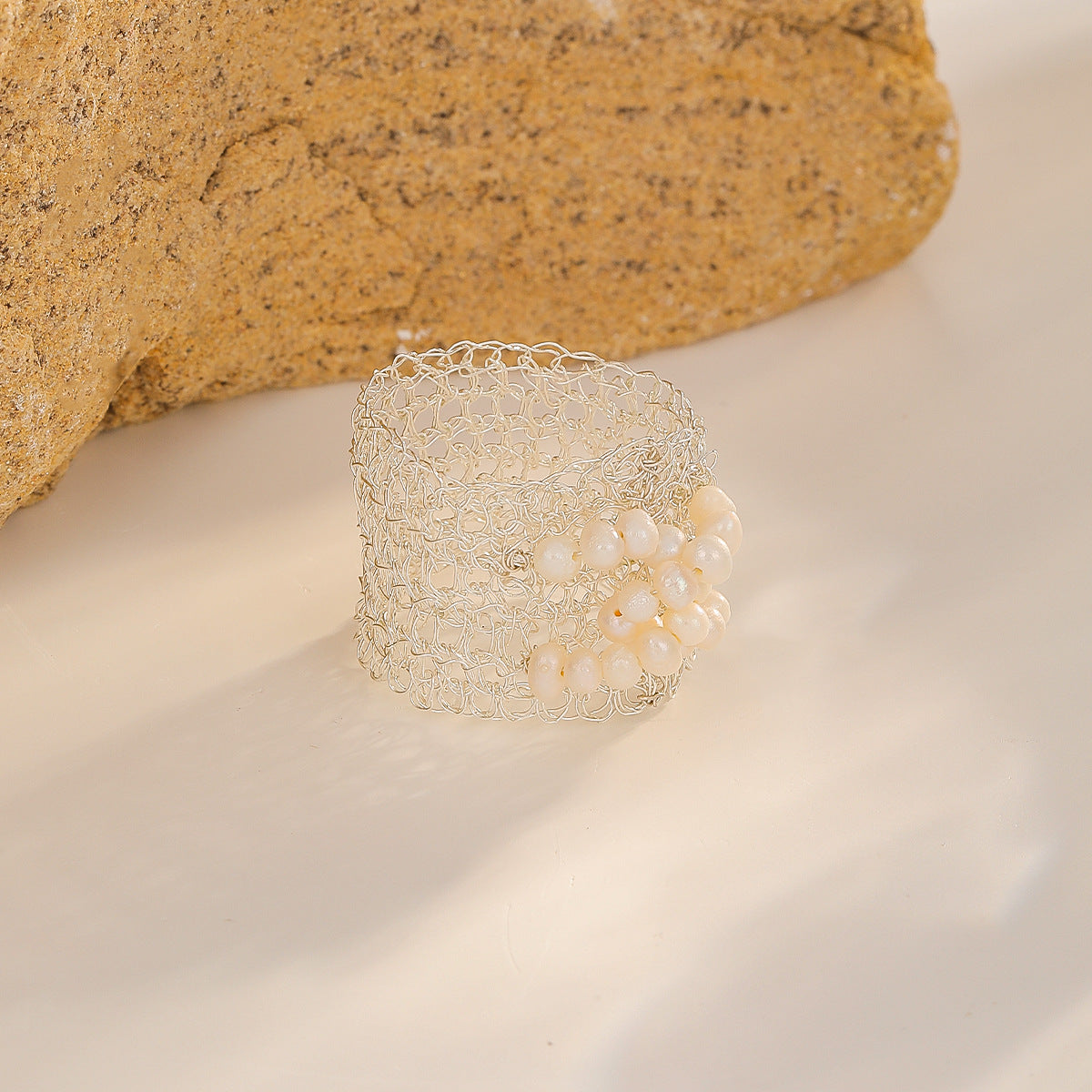 Woven Pearl Band Ring