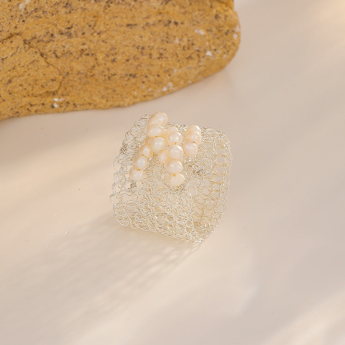 Woven Pearl Band Ring