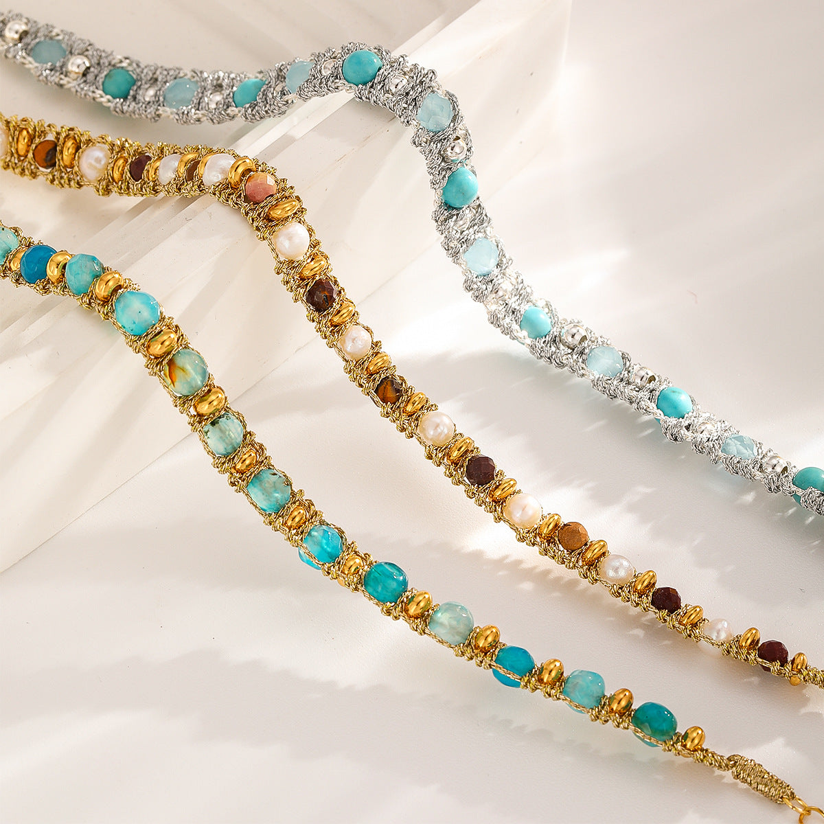 Woven Stone Bracelet, all styles