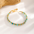 Woven Stone Bracelet — Turquoise · Gold