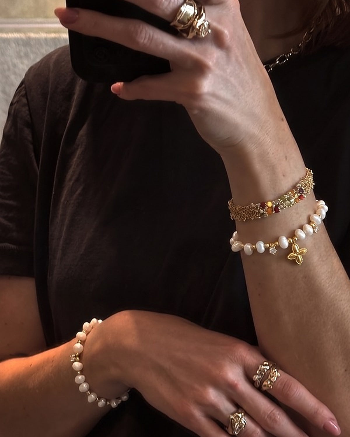 Golden Weave Bracelet, worn