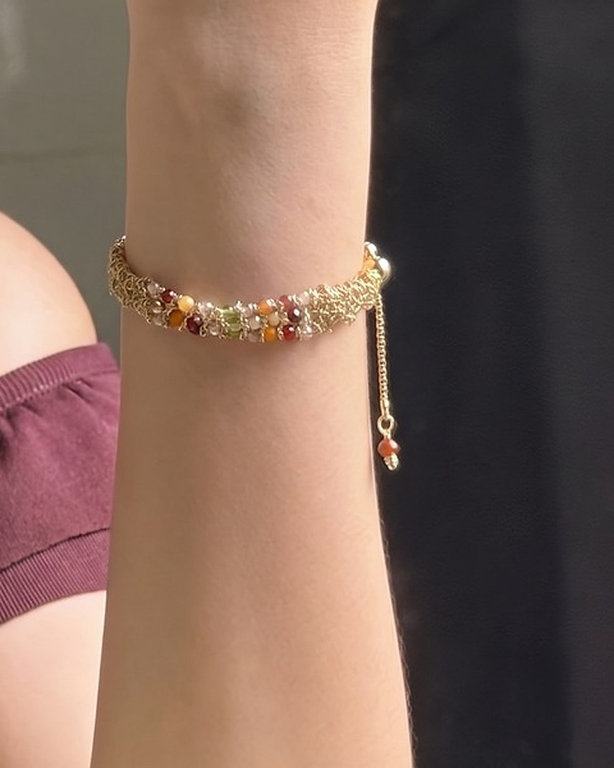 Golden Weave Bracelet, worn
